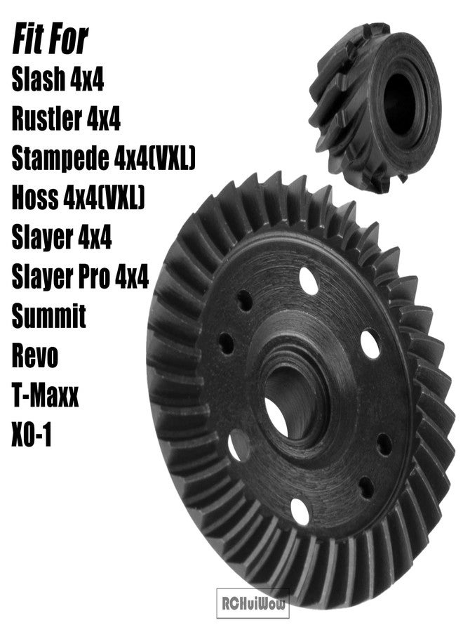 مجموعة تروس تفاضلية RCHuiWow RC 13-37T، قطع غيار مُحسّنة لسيارات الدفع الرباعي 4x4 بمقياس 1/10 من طرازات Slash وRustler وStampede وHoss Slayer وT-MAXX وXO-01 وSummit Revo، مصنوعة من الفولاذ، علبة تروس أمامية وخلفية حلزونية. - Image 2